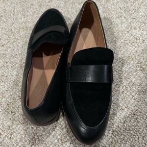 MADEWELL 2 tone BLACK LOAFER in leather and suede